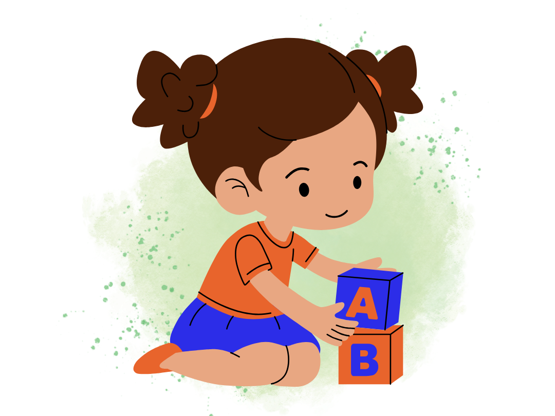 Child playing with blocks.