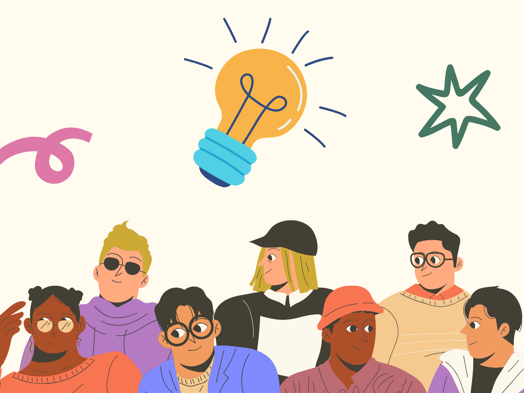 Image of teens with a lightbulb above their heads.